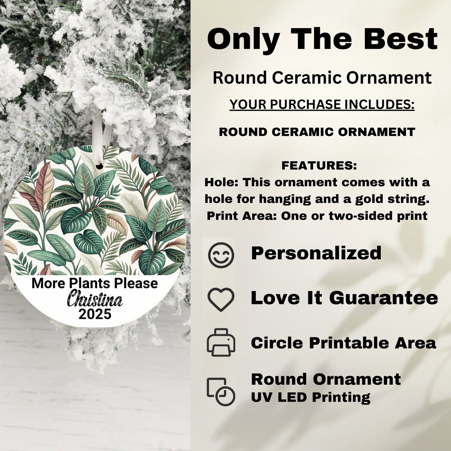 Only The Best Round Ceramic Ornament product type