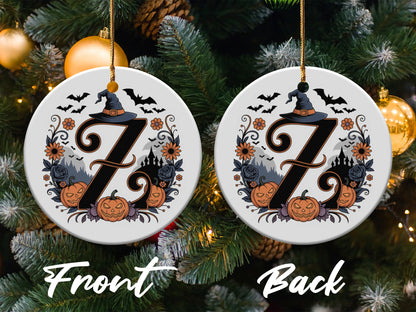 Halloween Witch Hat Pumpkin Monogram Ornament product type