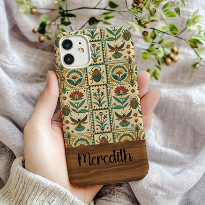 Custom Name Floral Phone Case with Traditional Patterns
