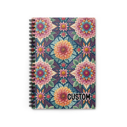 Custom Floral Design Spiral Bound Notebook