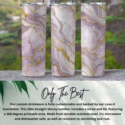 Marble Design 20oz Straight Skinny Tumbler Tumbler