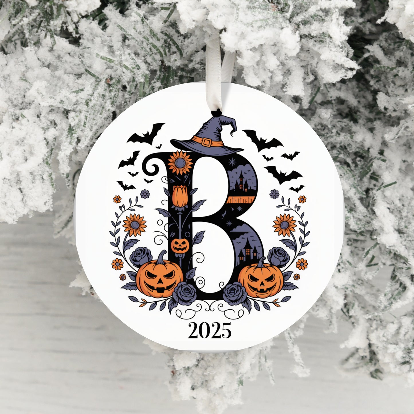Personalized Halloween Themed Monogram Ornament product type