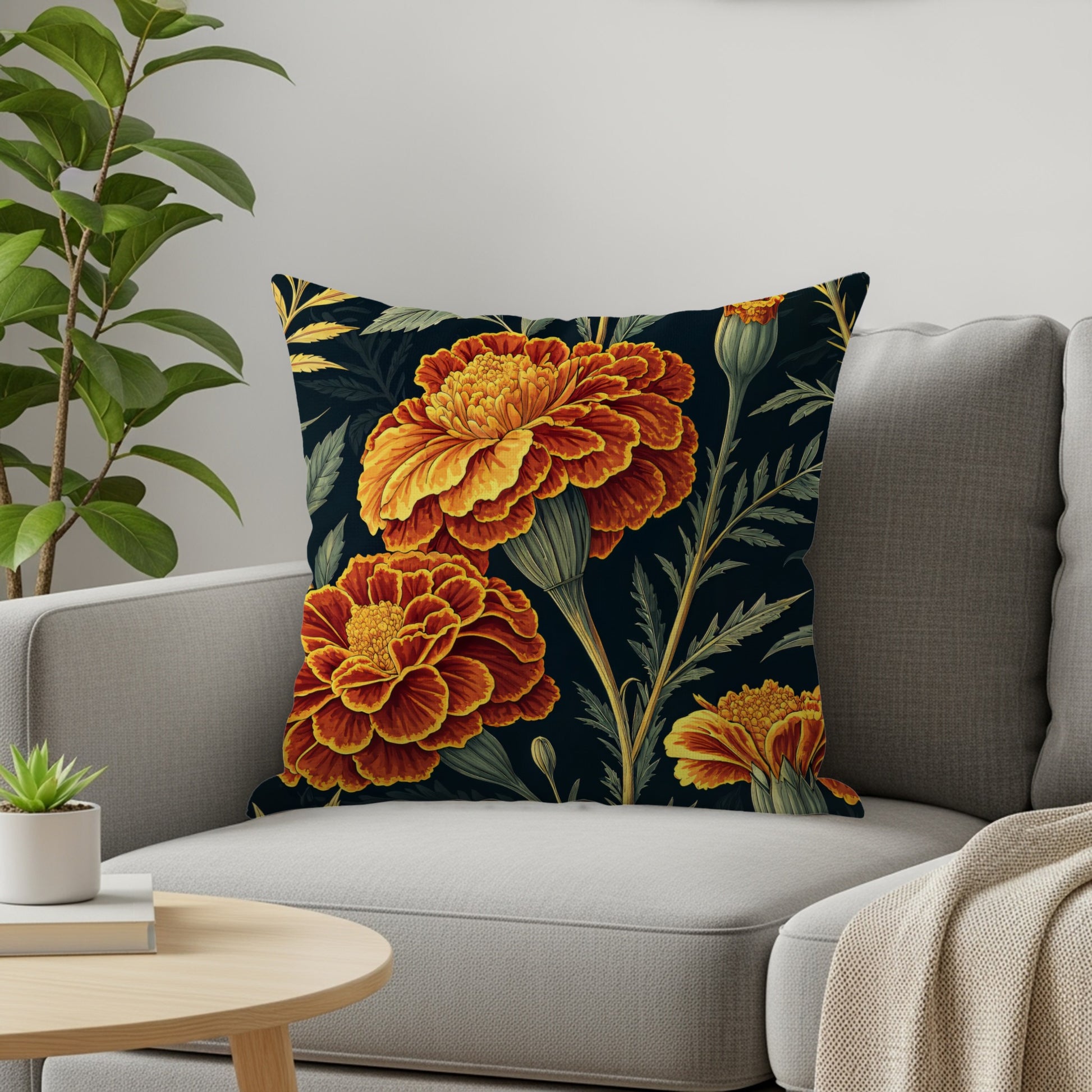 Marigold Delight Floral Pattern for Home Decor - Walk Greener