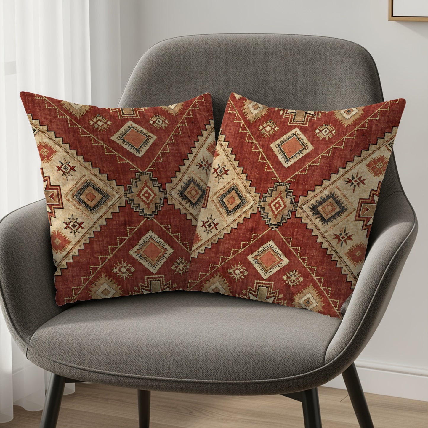 Southwestern Geometric Pattern Throw Pillow Set