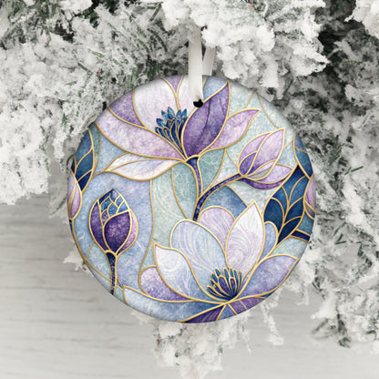 Floral Patterned Ornament with Winter Theme Christmas Decor