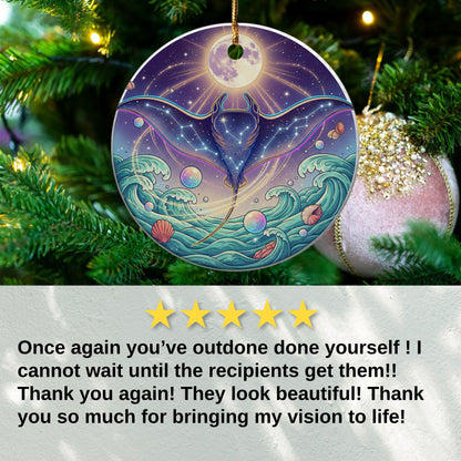 Stunning Whale and Moon Ocean Scene Ornament product