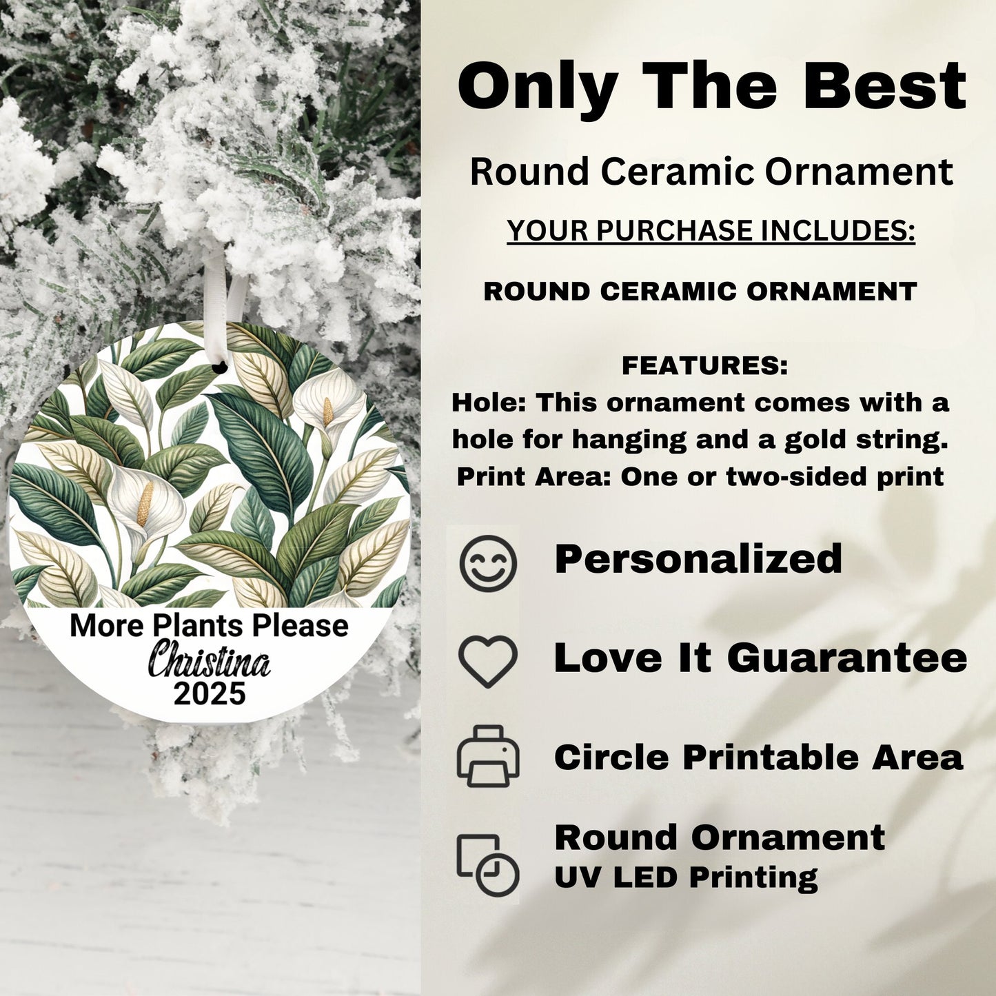 More Plants Please Personalized Circle Ornament product