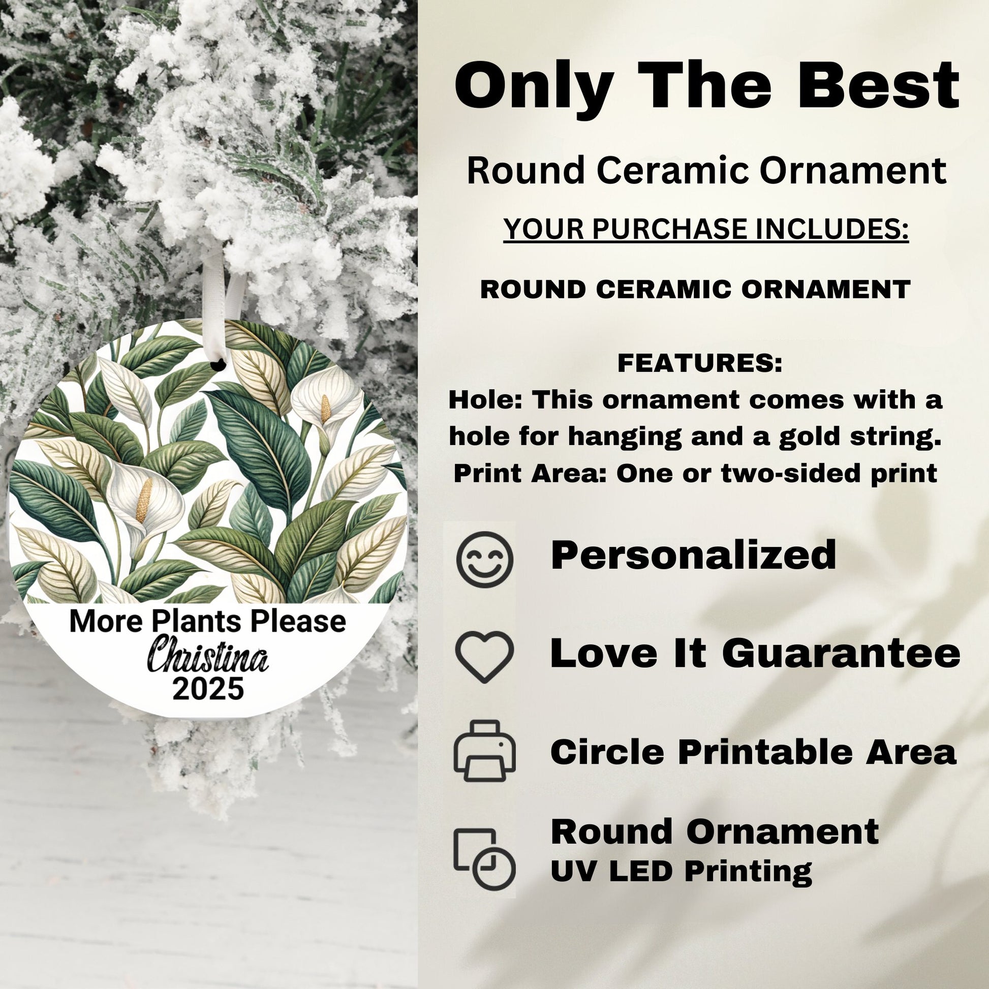 More Plants Please Personalized Circle Ornament product