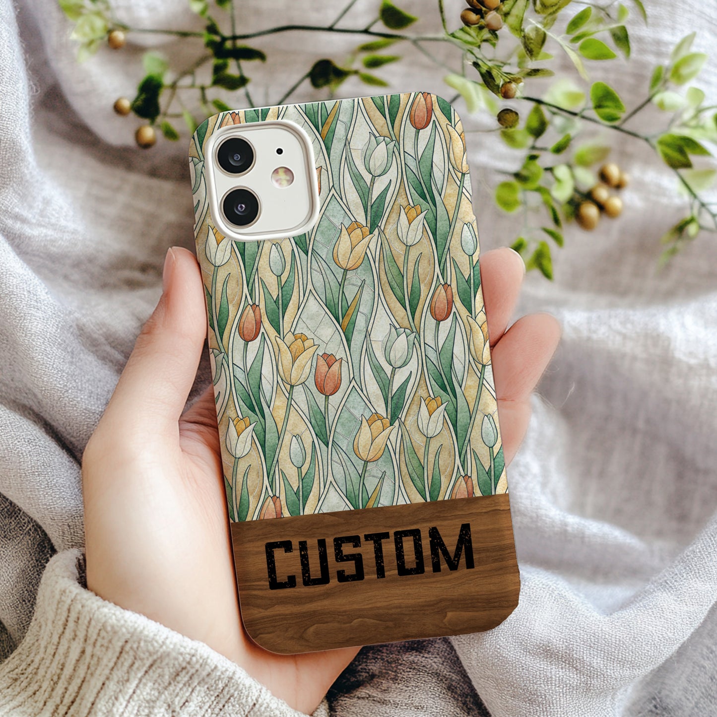 Custom Floral Tulip Design Phone Case for Personalization