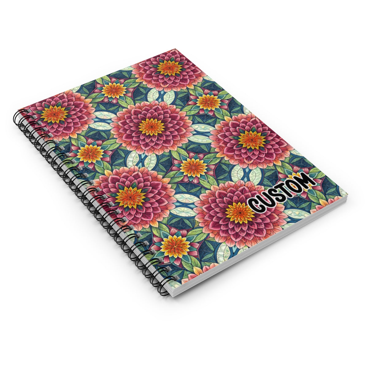 Custom Spiral Notebook with Floral Bloom Design