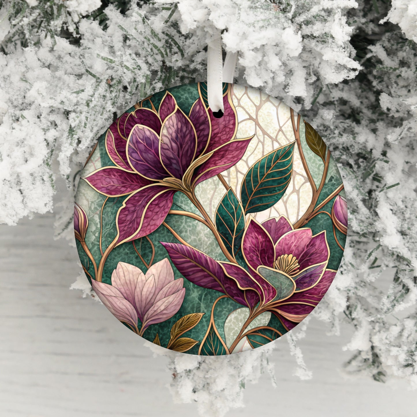 Elegant Floral Christmas Tree Ornament for Holiday Decor