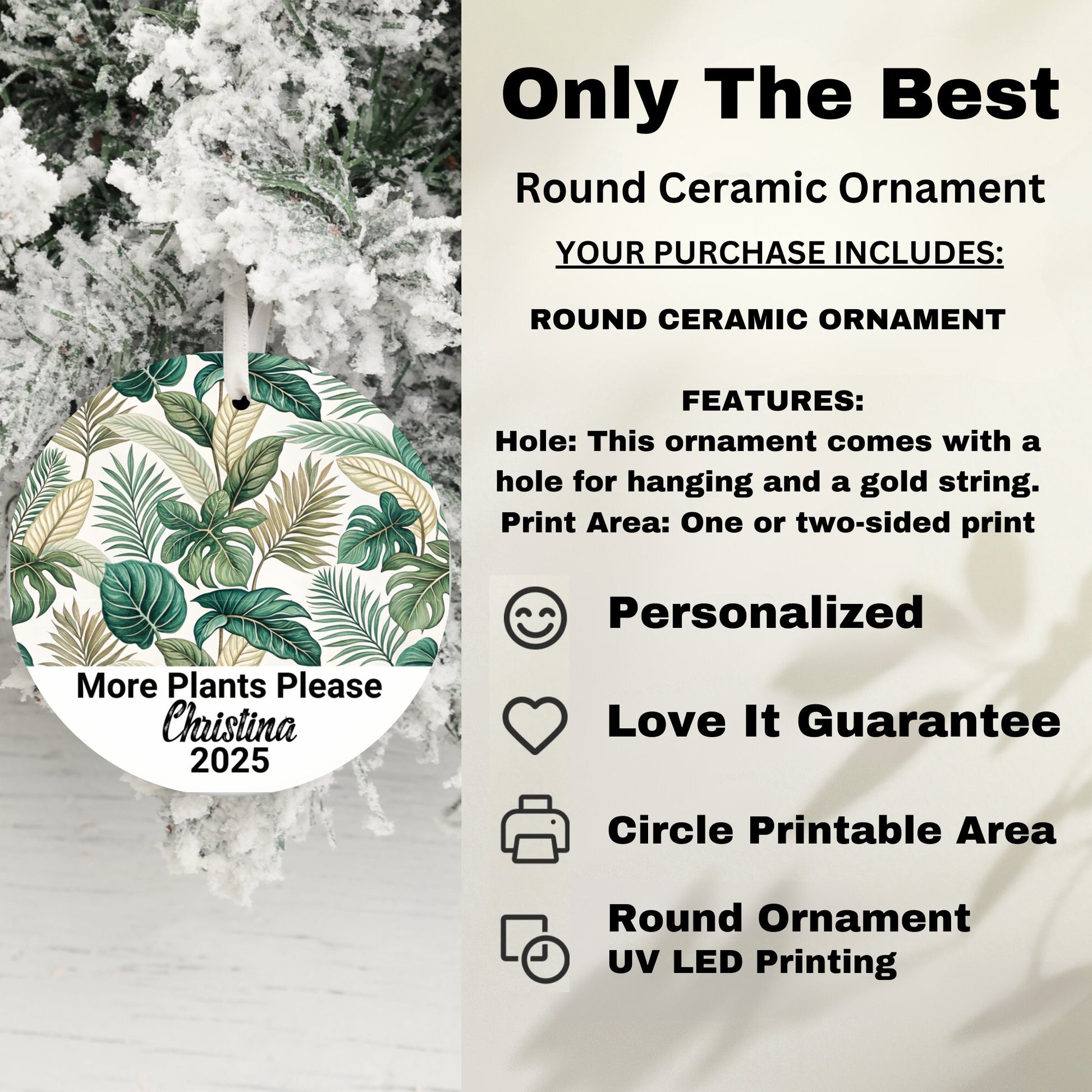 Round Ceramic Ornament More Plants Please 2025 product