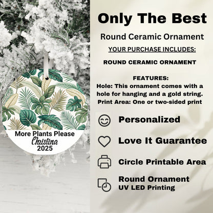Round Ceramic Ornament More Plants Please 2025 product