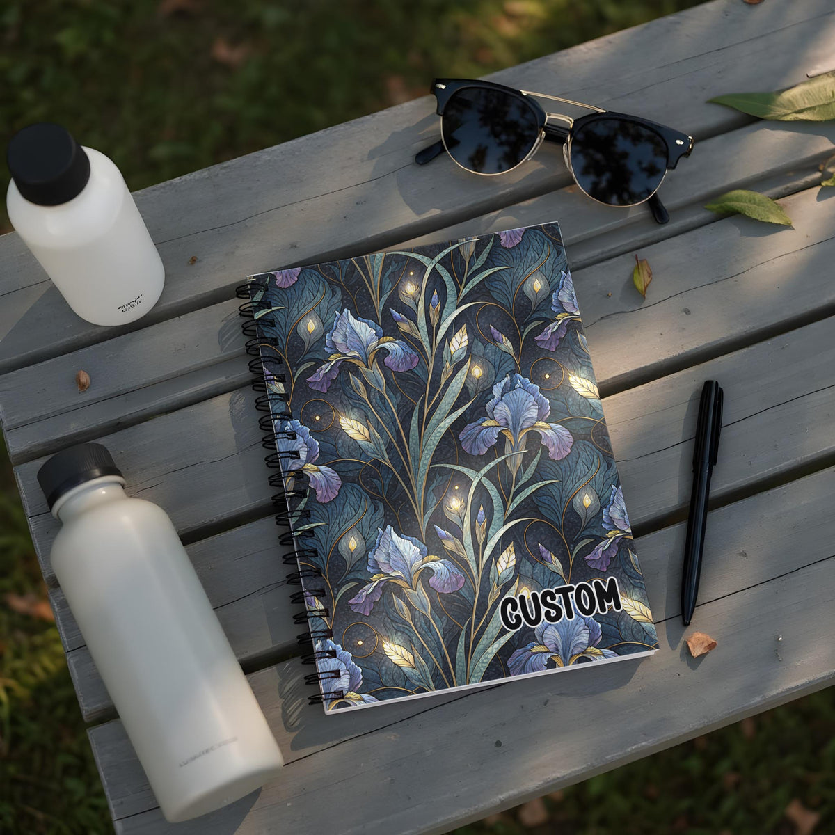 Custom Notebook with Fantasy Floral Design Cover