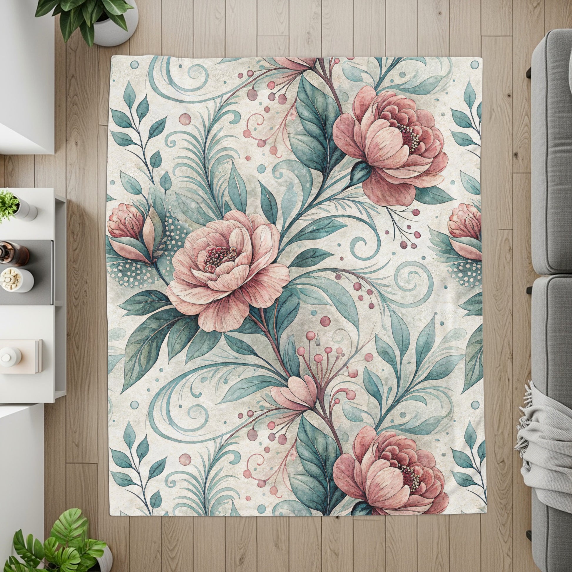 Watercolor Floral Design with Elegant Pink Flowers - Walk Greener
