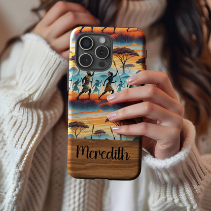 Personalized African Sunset Art Meredith Phone Case