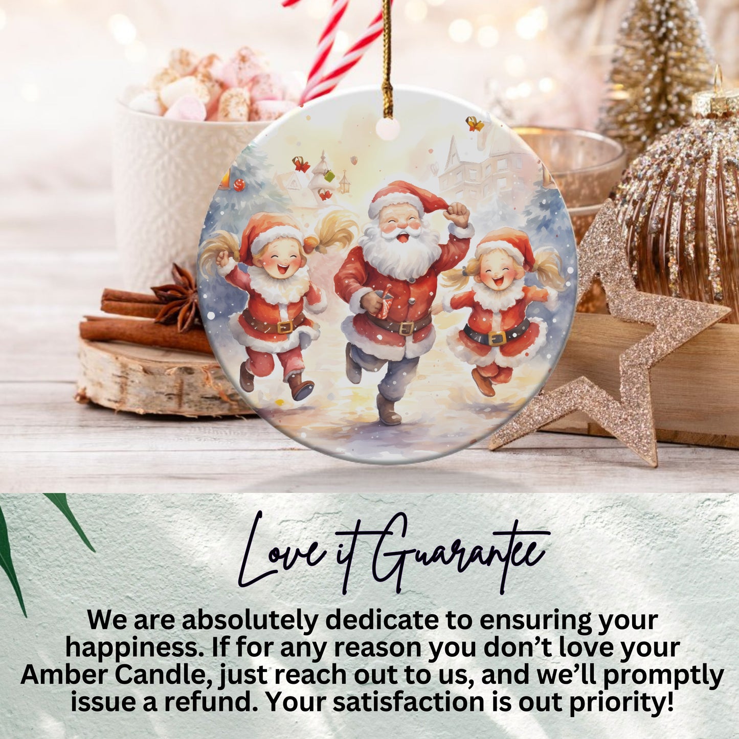 Santa and Children Holiday Ornament product