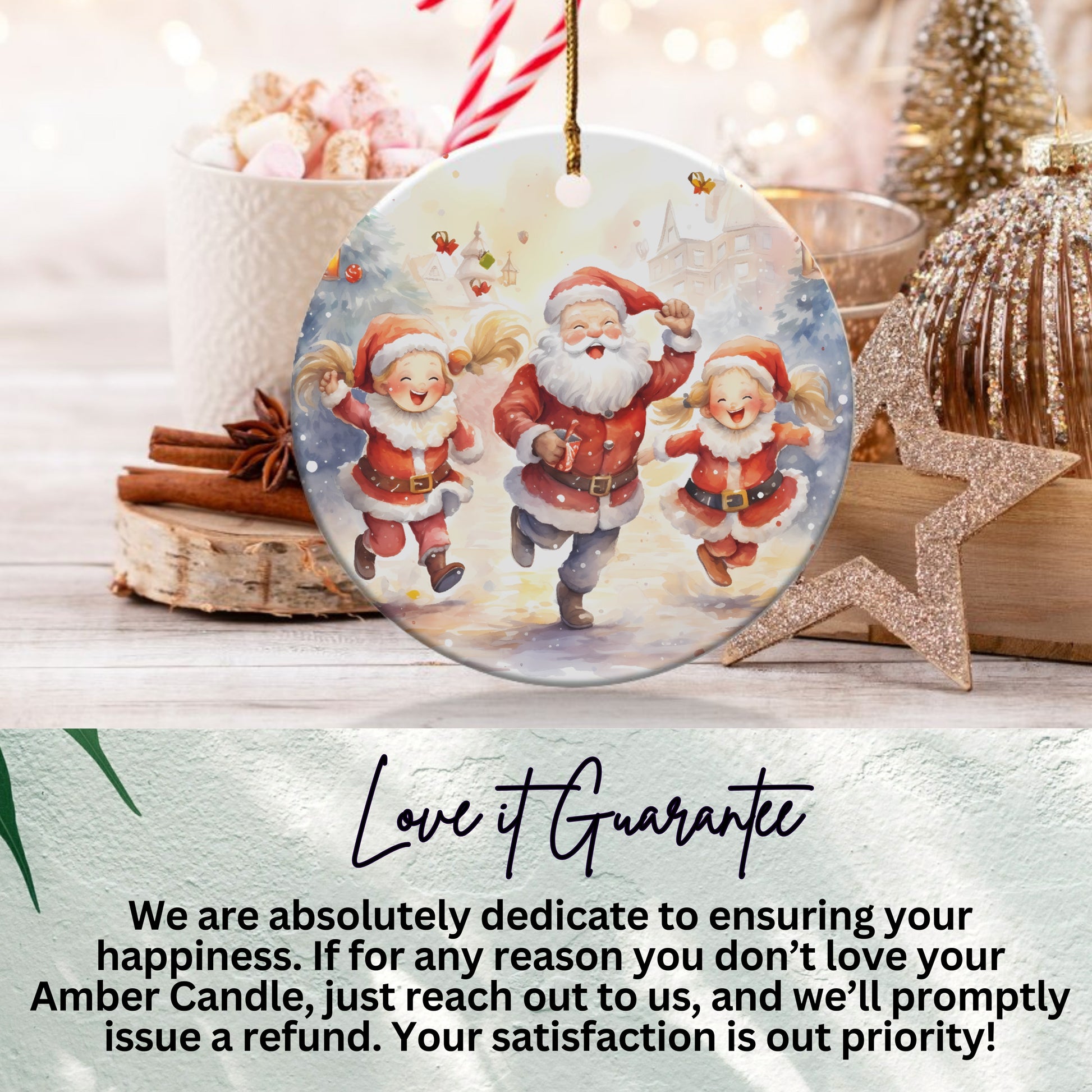Santa and Children Holiday Ornament product