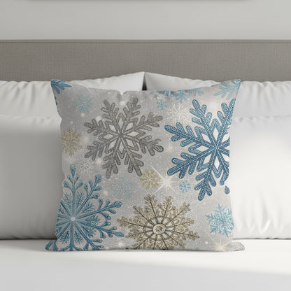 Festive Snowflake Pattern Coziness Winter Throw Pillow Product