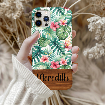 Personalized Floral and Leafy Design Phone Case
