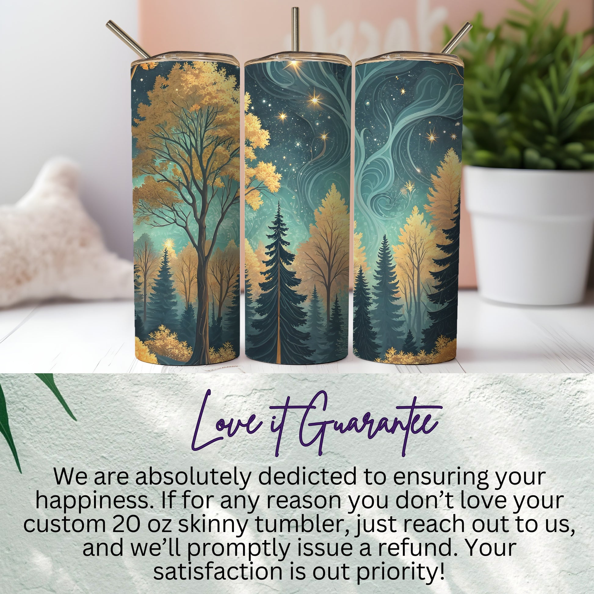 Enchanting Forest Design Custom 20 oz Skinny Tumbler