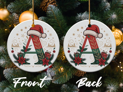Santa Hat Monogrammed Christmas Ornament product type