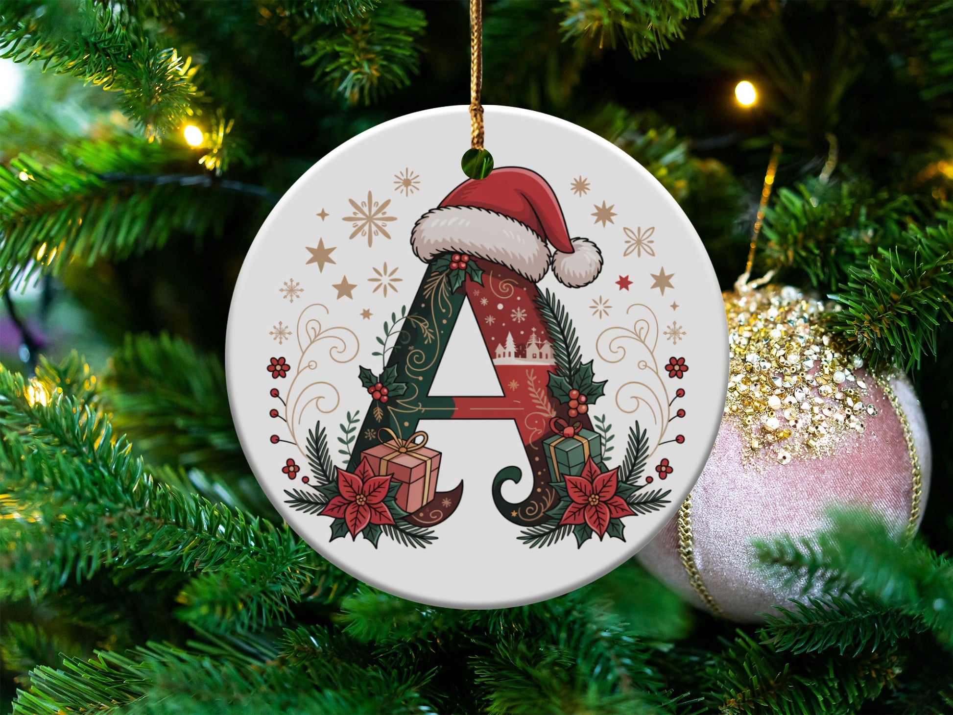 Personalized Christmas Initial Ornament Holiday Decor product type
