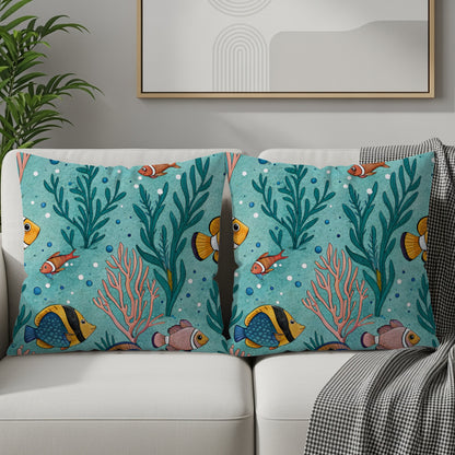 Colorful Underwater Fish Coral Design Cushion Product
