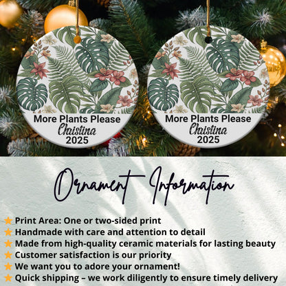 Personalized Tropical Leaf Design Ornament product