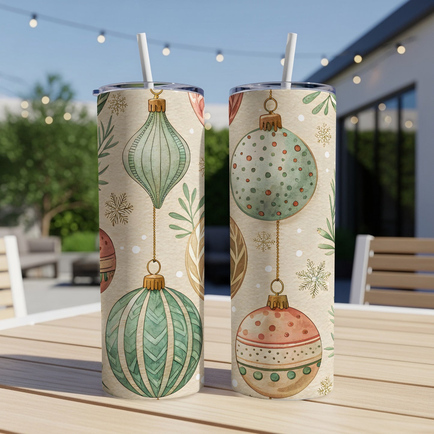 Festive Holiday Ornament Design Insulated Tumbler