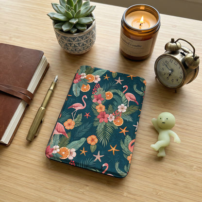 Tropical Flamingo and Floral Design Notebook Cover