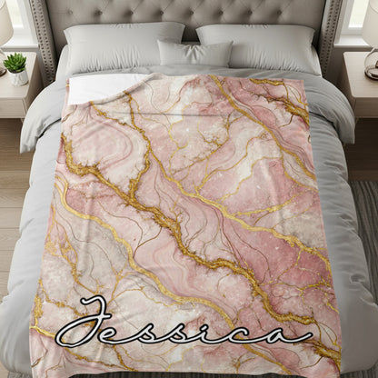 Personalized Jessica Marble Design Bedding Blanket