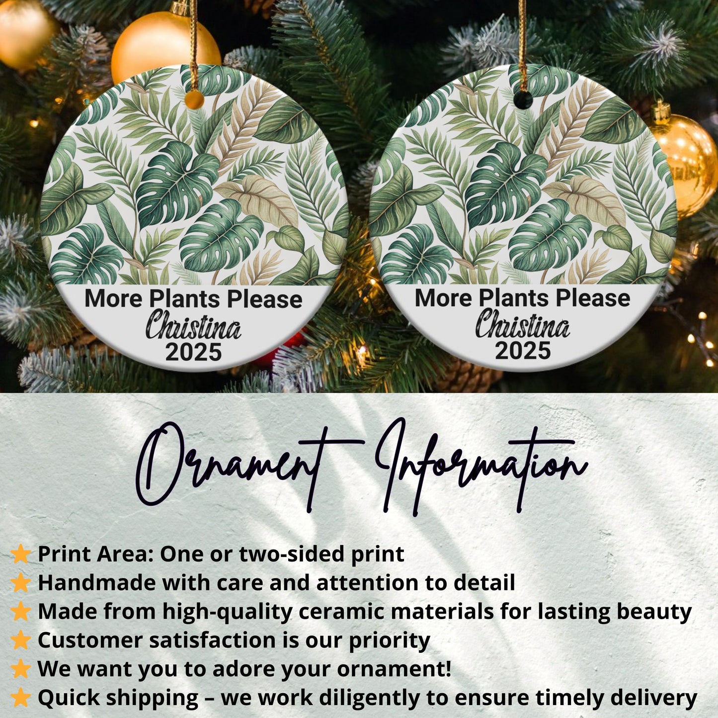Custom More Plants Please Ornament Christmas product type