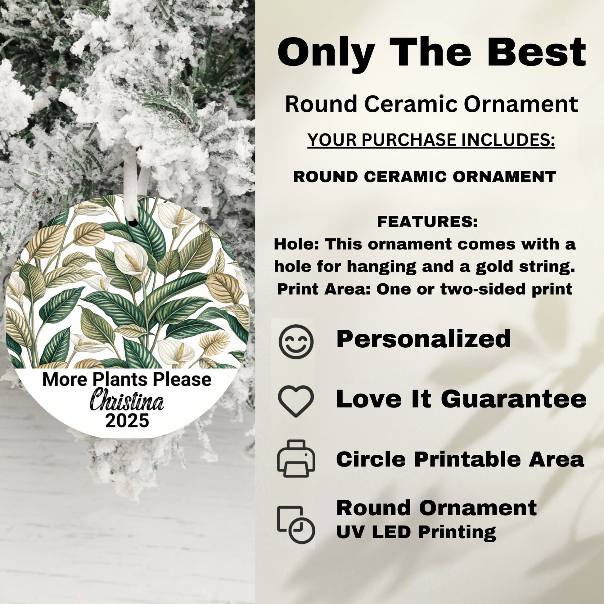 More Plants Please Christmas 2025 round ceramic product