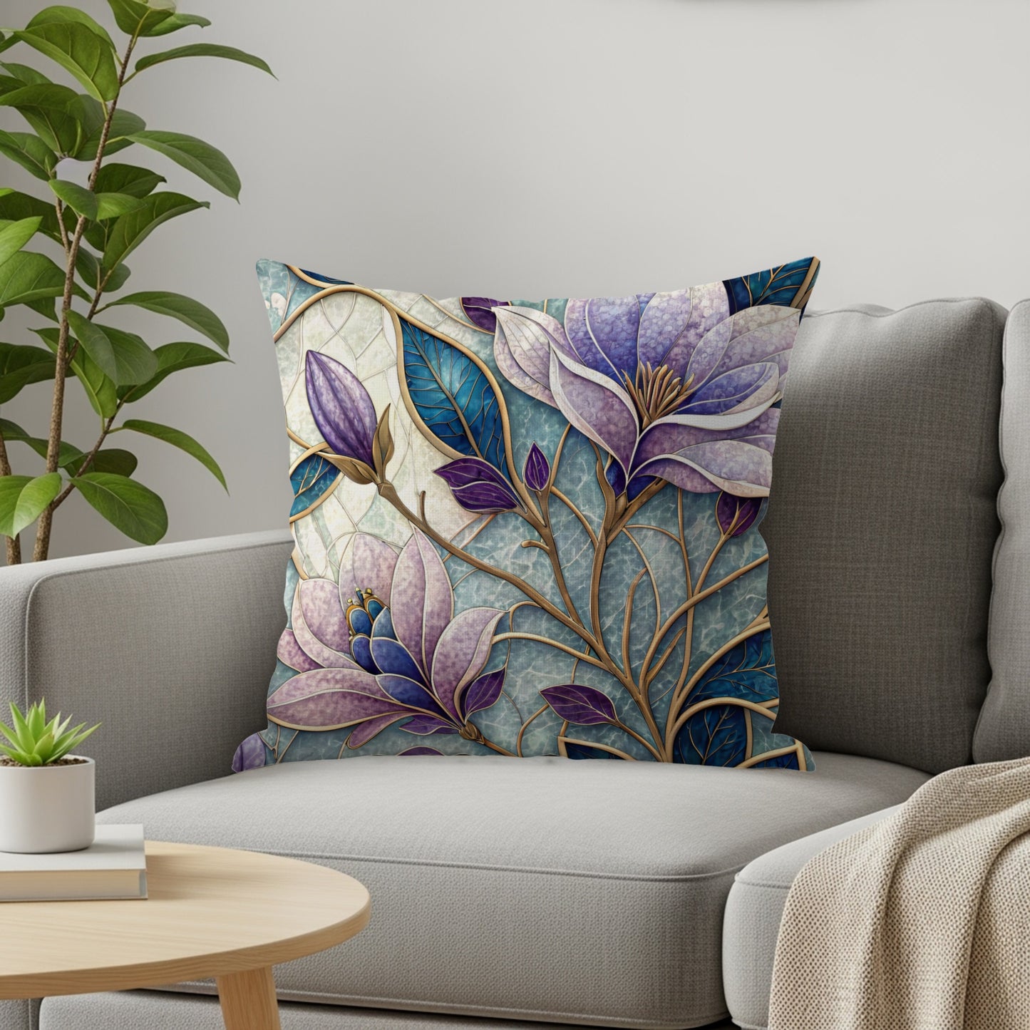 Elegant Floral Pattern Decorative Pillow for Sofa