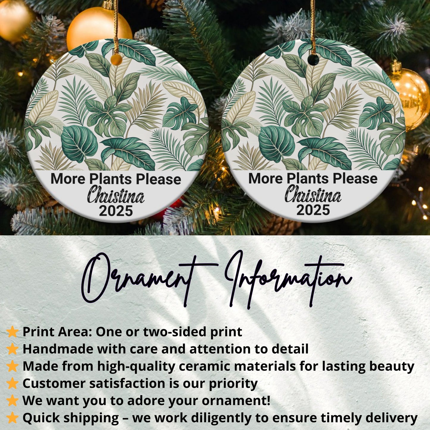 More Plants Please Personalized Ornament product