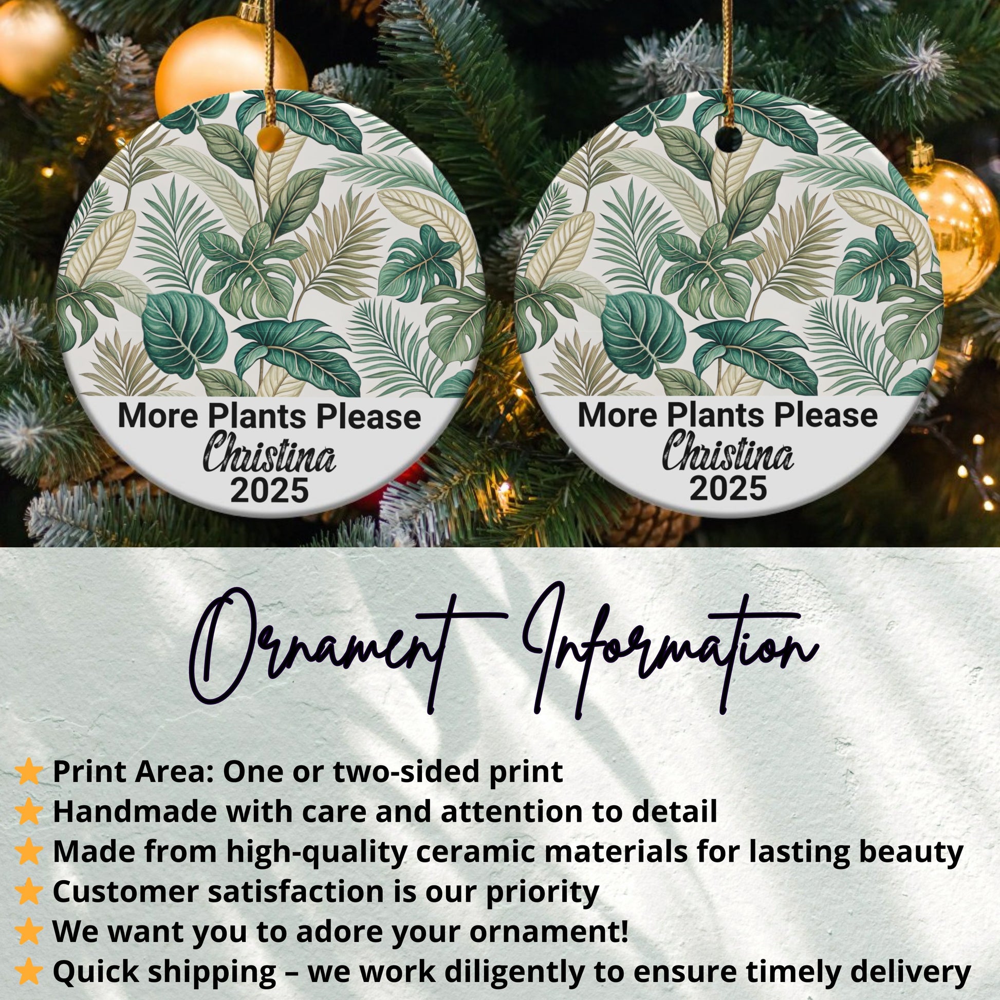More Plants Please Personalized Ornament product