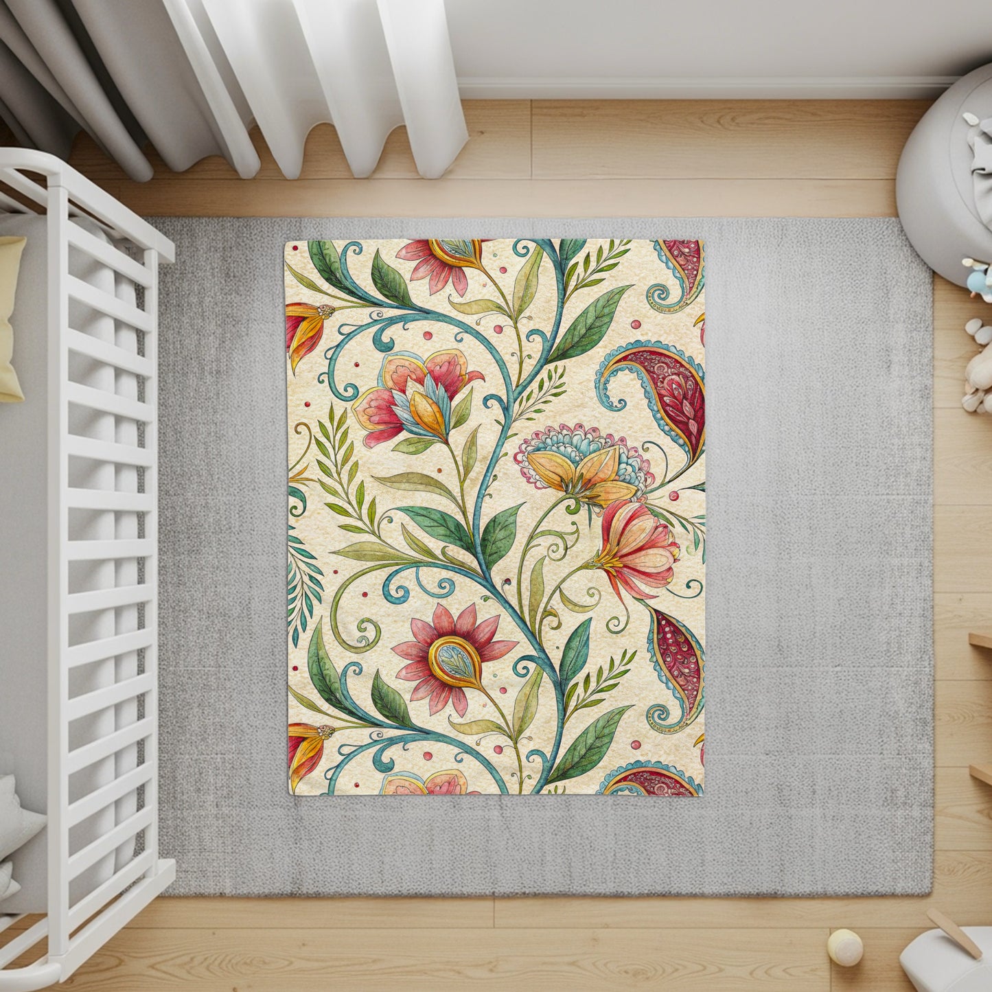 Exotic Floral Delight a Unique Pattern Velveteen Plush Blankets - Walk Greener