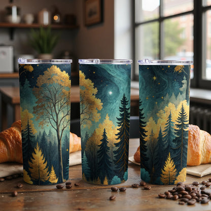 Scenic Forest Night Sky Design Tumbler Products