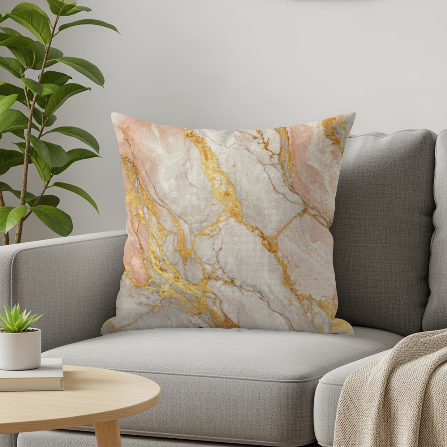 Elegant Marble Design Throw Pillow for Stylish Decor
