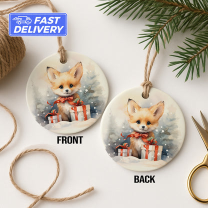 Cute Fox and Gift Front and Back Holiday Product type