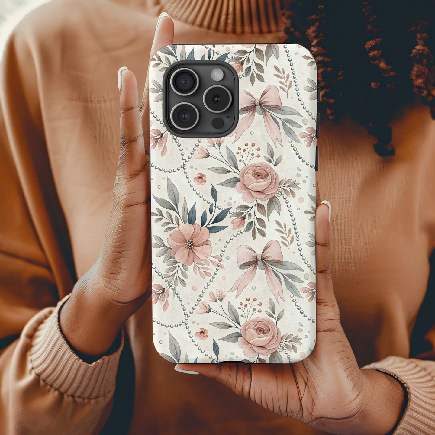 Elegant Floral Patterned Protective Phone Case
