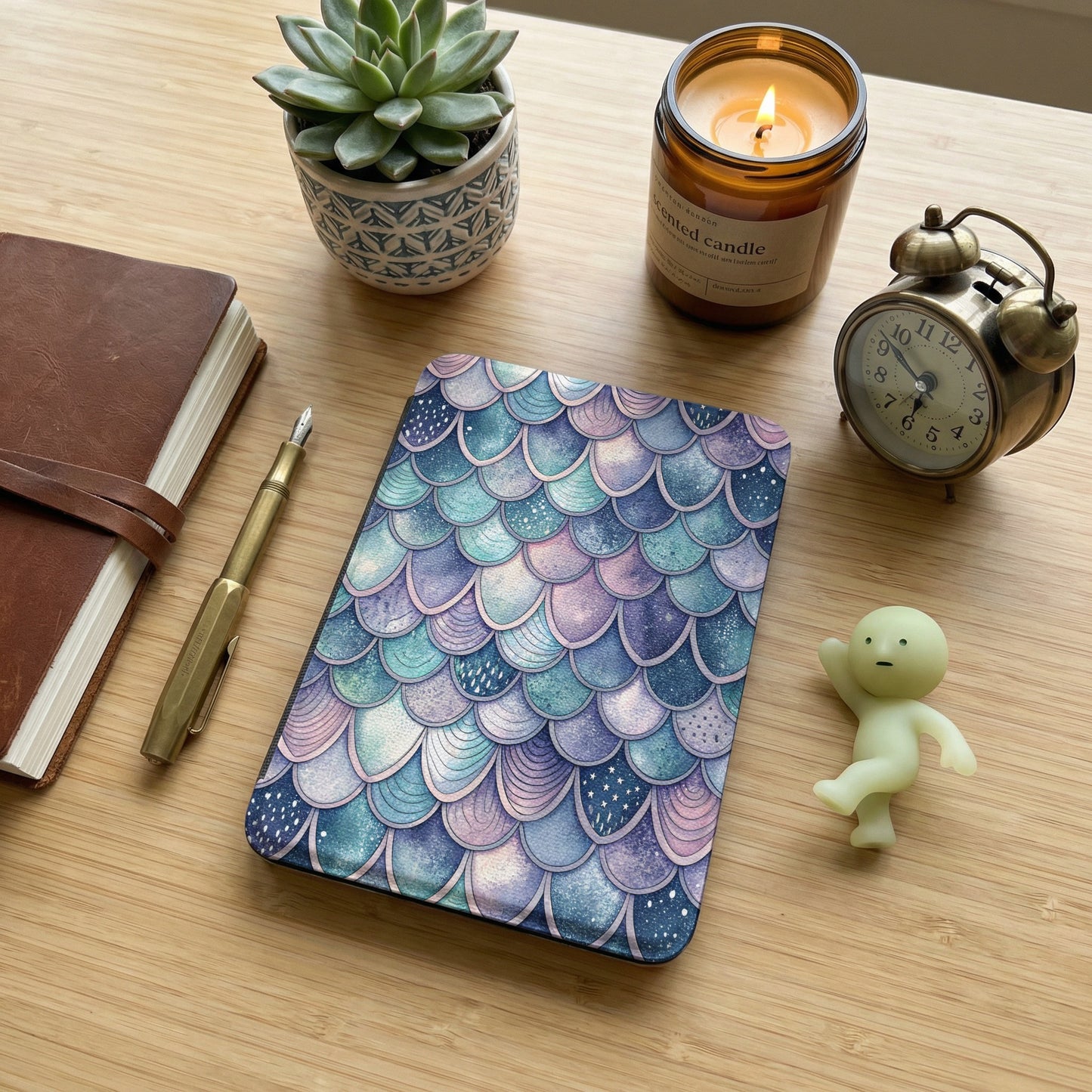 Colorful Mermaid Scales Printed Hardcover Notebook