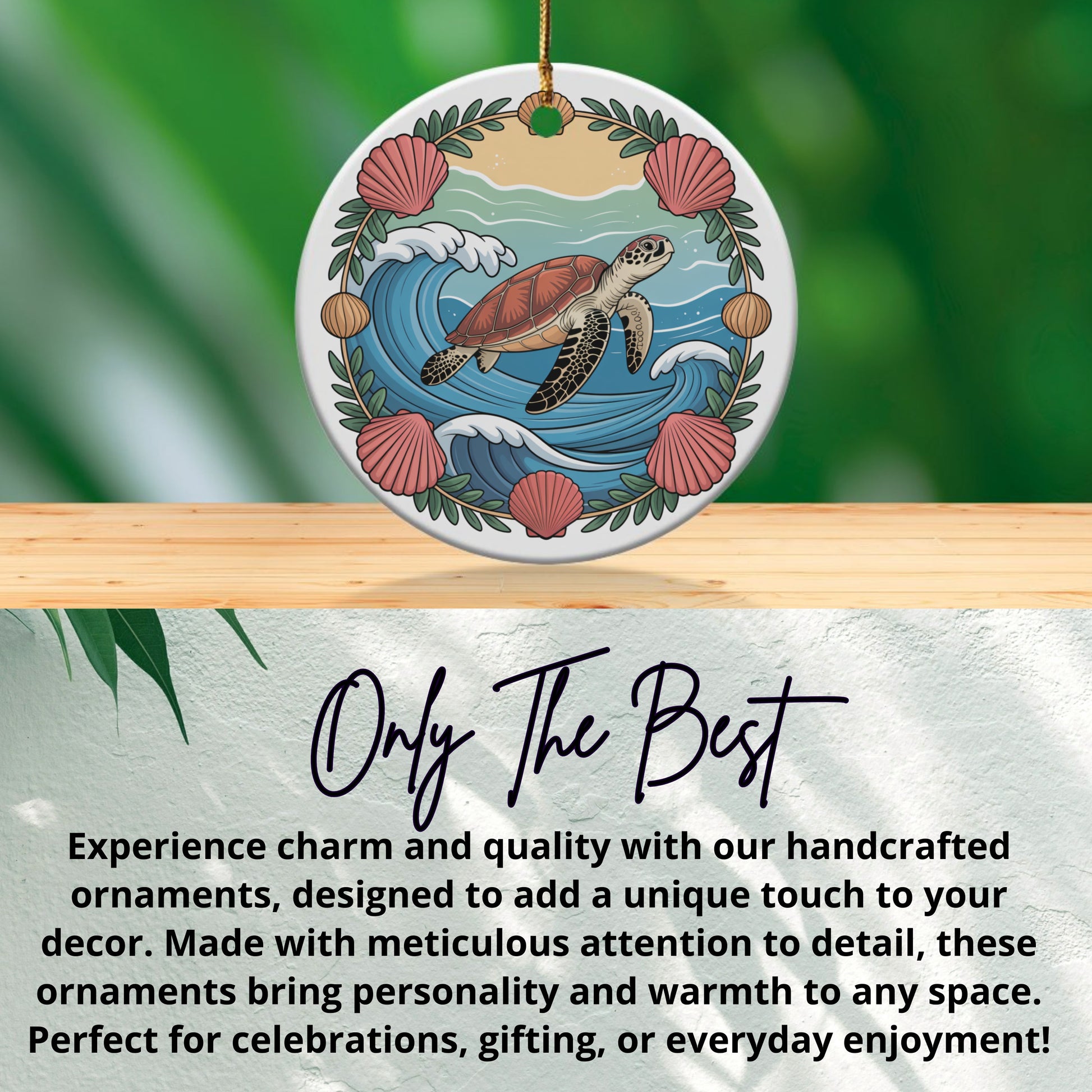 Handcrafted Sea Turtle Ornament Stunning Product