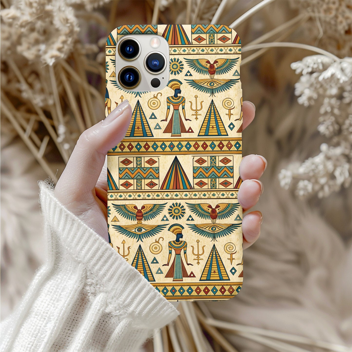Ancient Egypt Art Pattern Design on a Custom Phone Case - Walk Greener