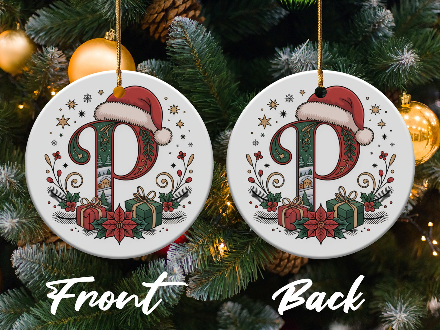 Personalized Christmas Letter P Ornament product type
