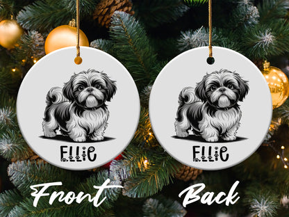 Custom Shih Tzu Dog Christmas Tree Ornament product