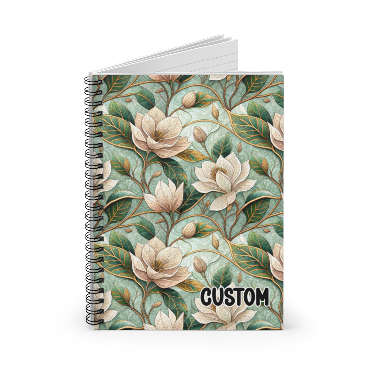 Elegant Floral Pattern Custom Spiral Notebook