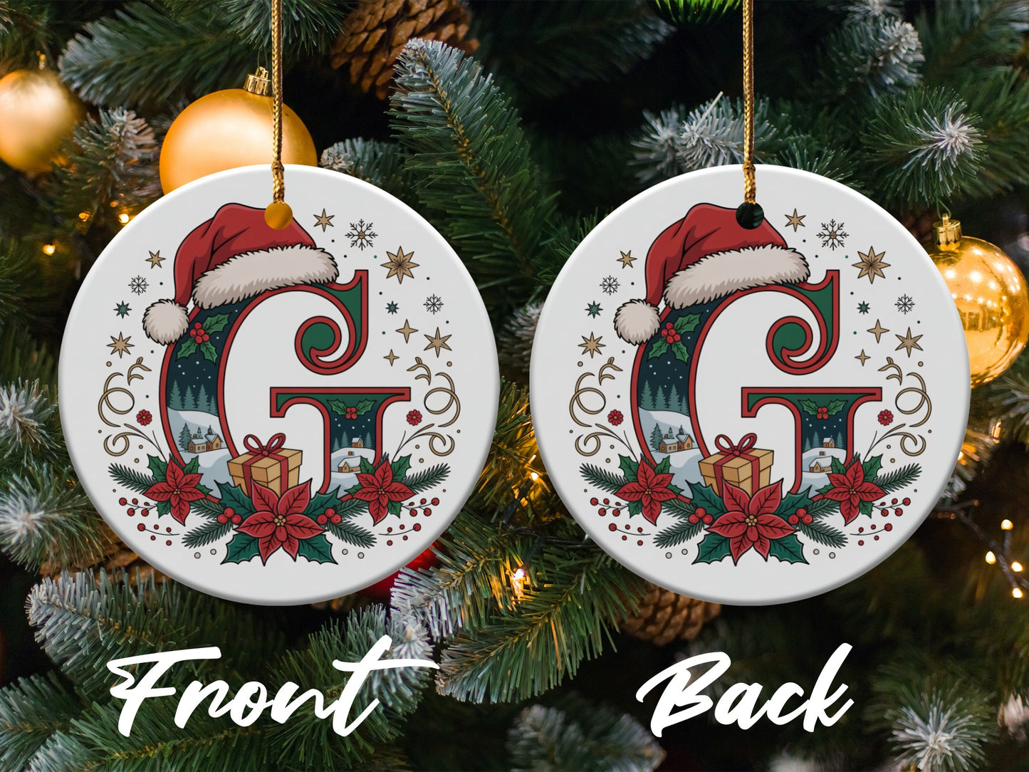 Personalized Christmas Initial Ornament product