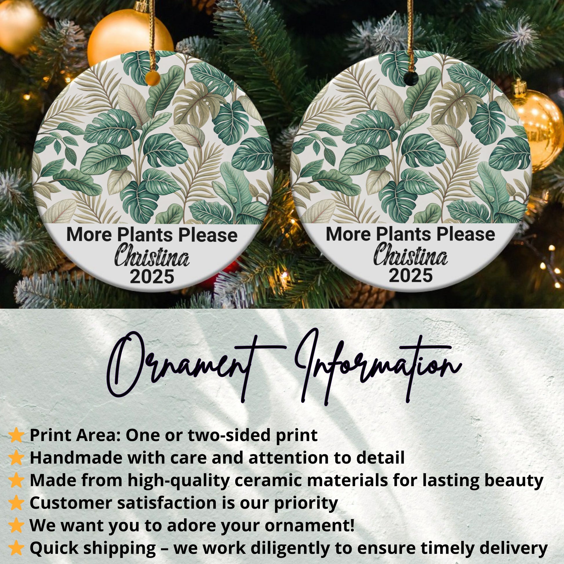 More Plants Please Personalized Ornament product